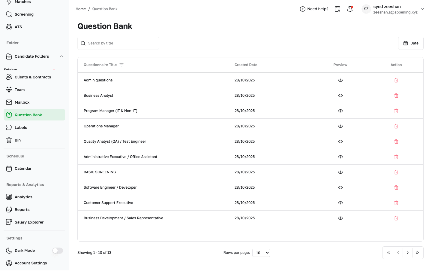 Interview Question Bank