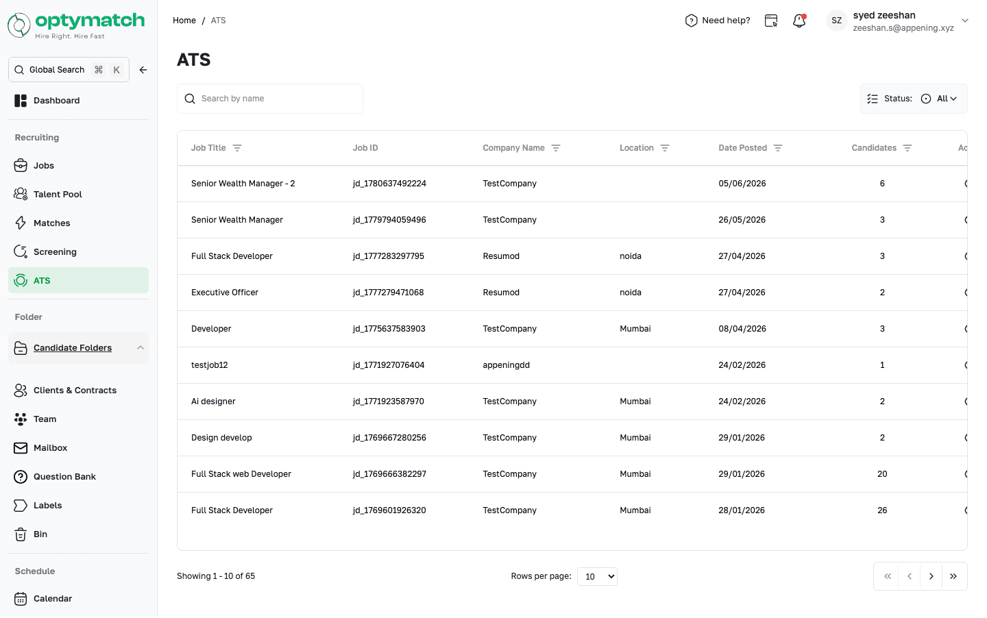 Candidate Folders