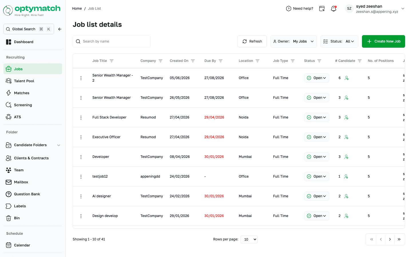 Jobs Management