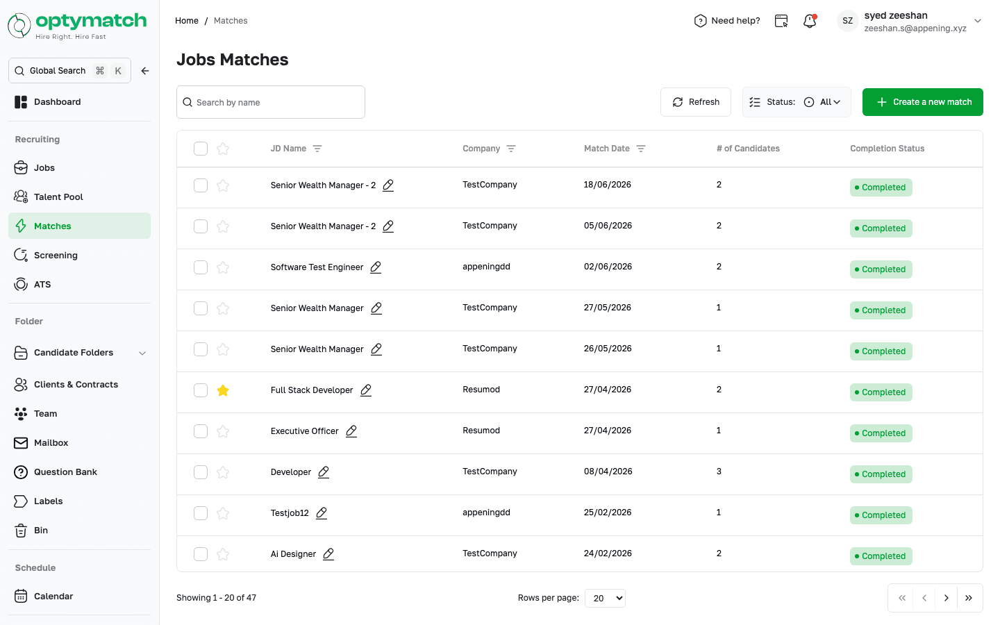 AI Candidate Matches