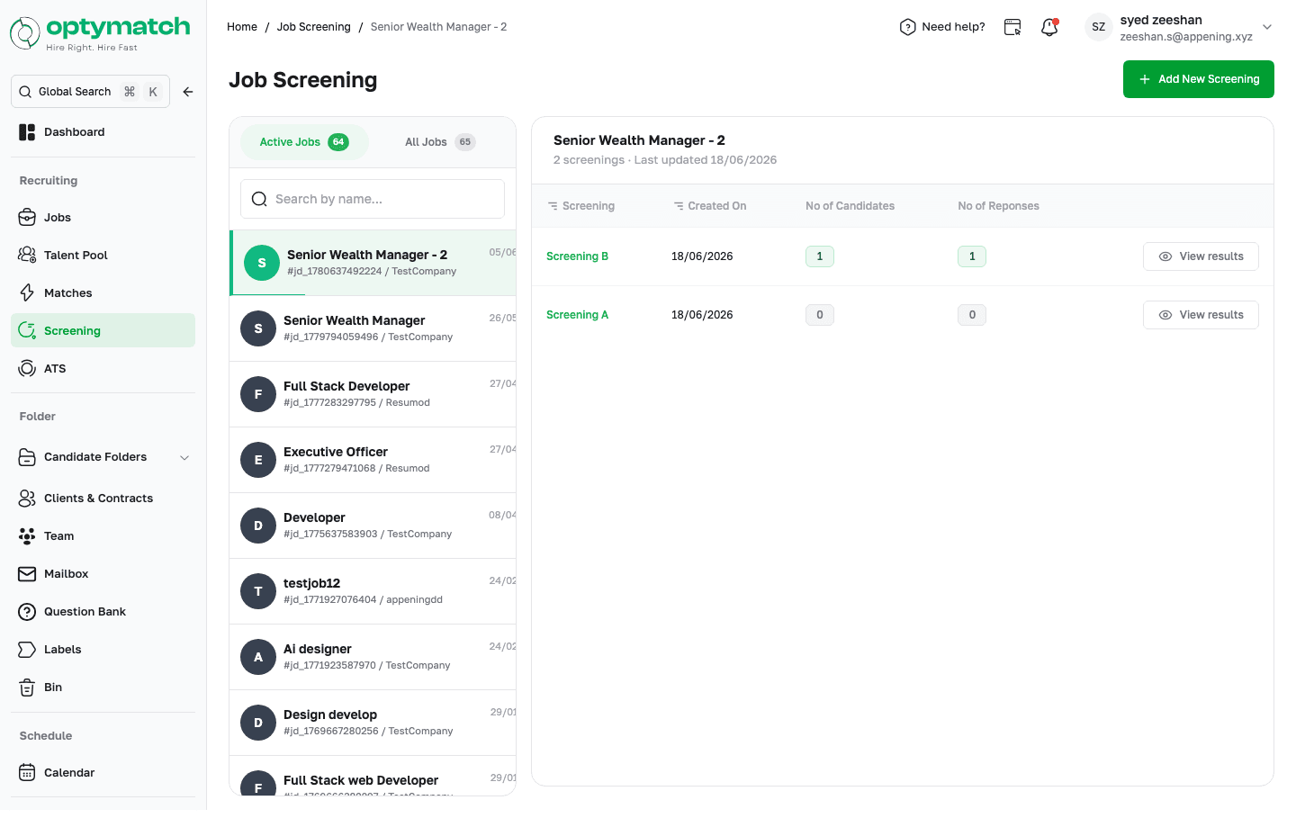 Voice & Video AI Screening